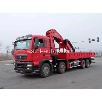 Sinotruk Howo 8x4 12 ruedas camión de carga con 16ton Knuckle Crane